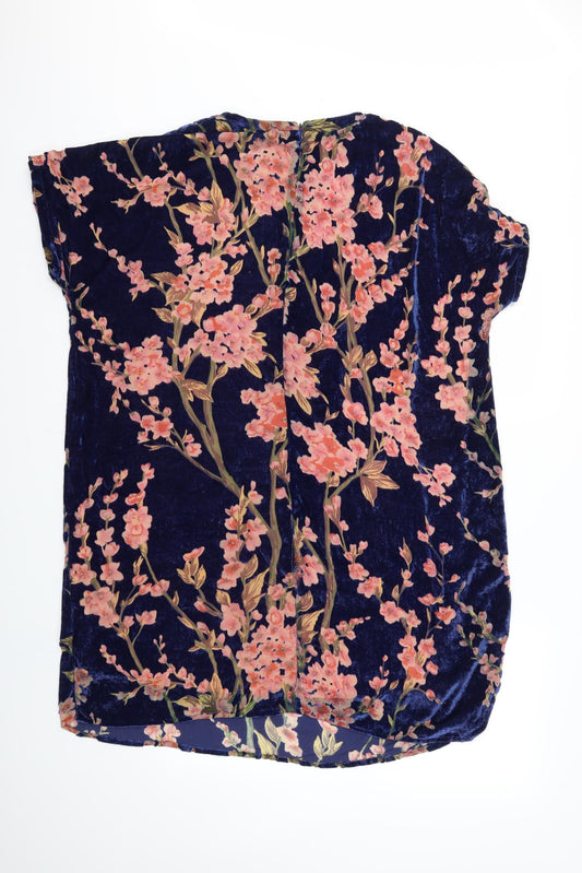 Glamorous Womens Blue Floral Shift Size M