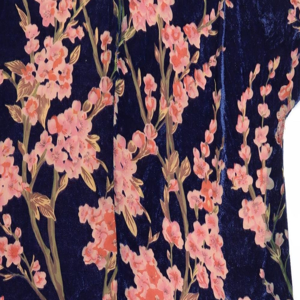 Glamorous Womens Blue Floral Shift Size M