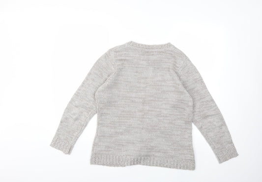 Back view of Bonmarché women’s grey knit jumper, size S