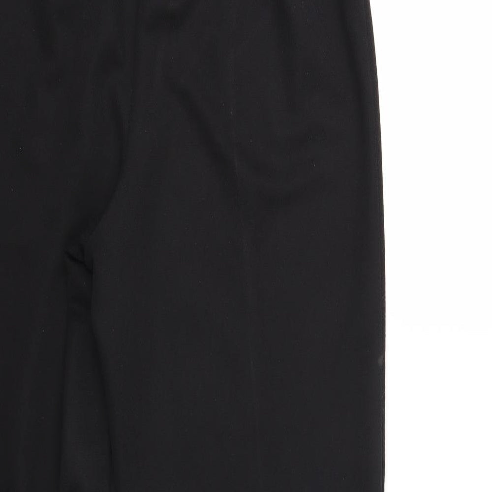 Womens UK Size 14 Preworn Regular Fit Black Trousers