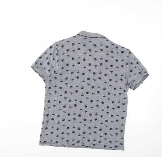 Primark Mens Green Floral Polo Size M