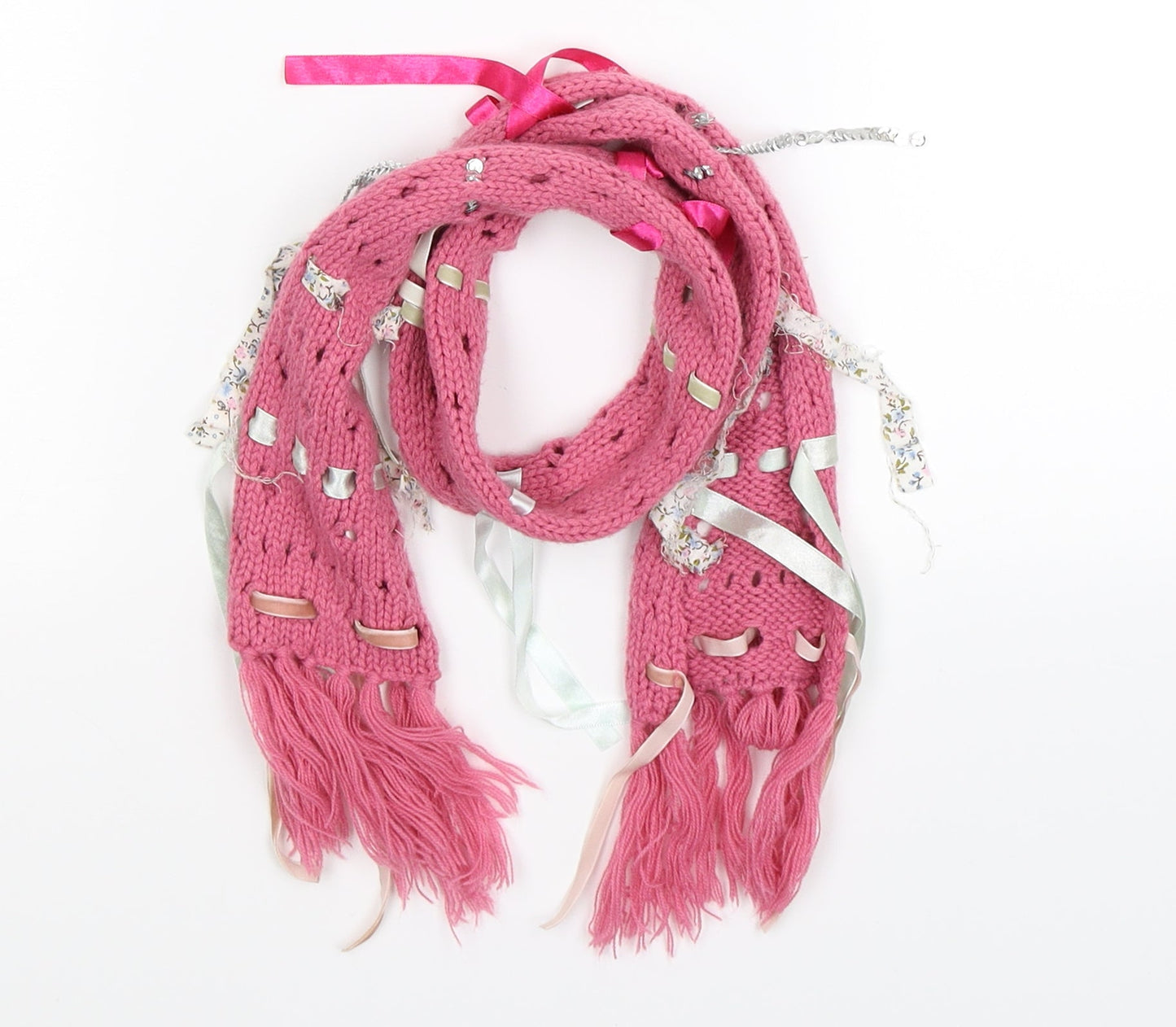 Preworn Girls Pink Knit Scarf Scarves & Wraps One Size