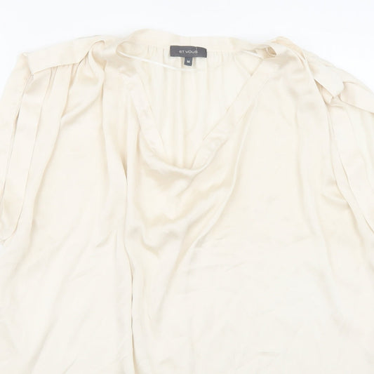 Womens UK Size M Et Vous Beige Basic Blouse