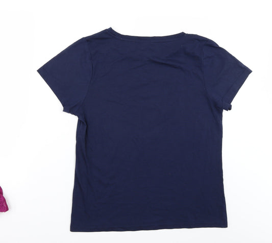 Avenue Womens Blue Basic T-Shirt Size L