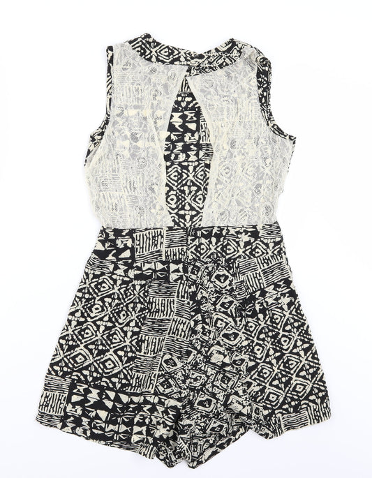 Boohoo Womens Black Playsuit One-Piece Size 8