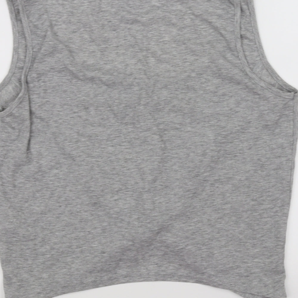 Womens UK Size 10 Missguided Grey Basic Tank