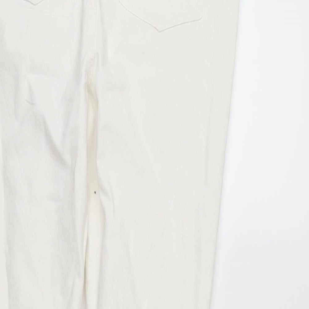 Womens UK Size 10 Denim Regular Fit Skinny White Jeans