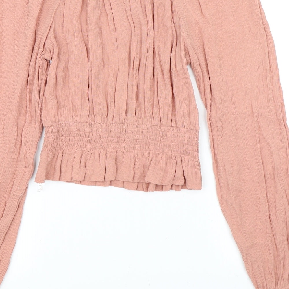 Womens UK Size 4 H&M Pink Basic Blouse
