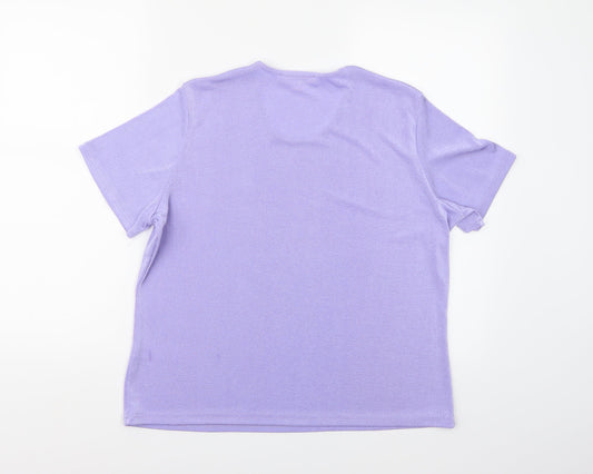 Julipa Womens Purple Basic T-Shirt Size 16