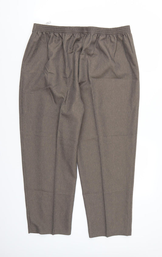 Berkertex Womens Brown Rayon Trousers Size 20 L24 in