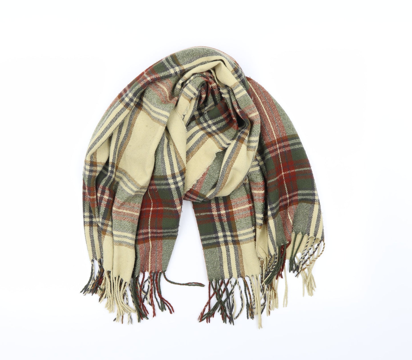 Preworn Unisex Beige Striped Scarf One Size