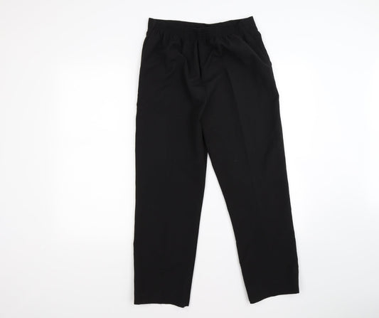 Womens UK Size 12 Preworn Regular Fit Black Trousers