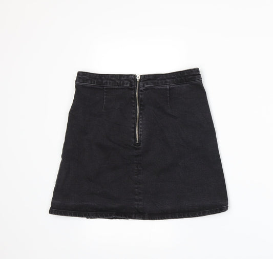 ASOS Womens Grey  Denim A-Line Skirt Size 10