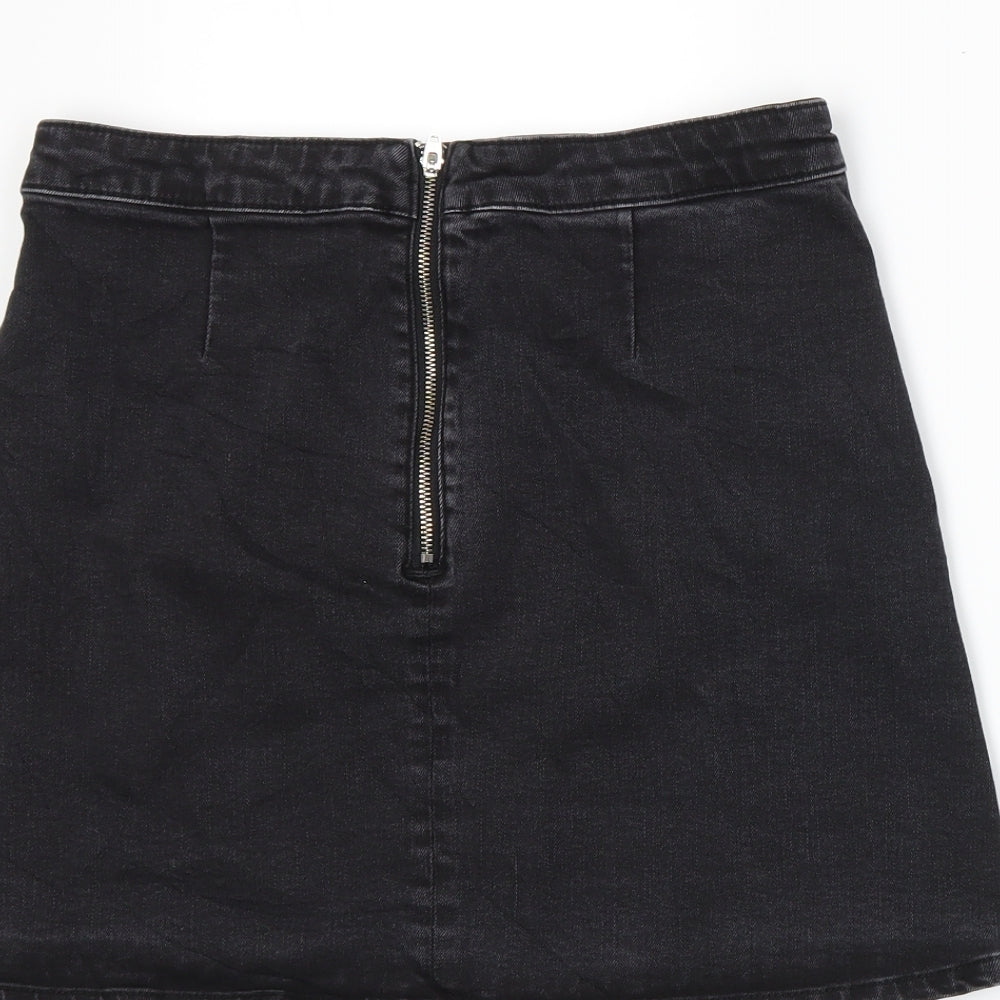 ASOS Womens Grey Denim A-Line Skirt Size 10