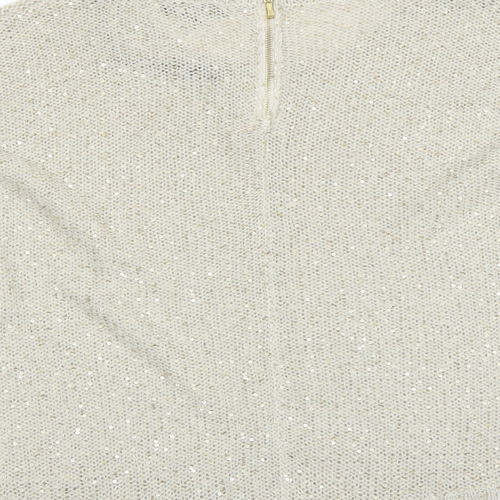 Warehouse Womens Gold Pullover Jumper Size 14 - sequin