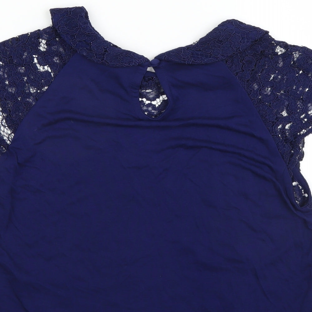 Womens UK Size 10 Topshop Blue Basic Blouse