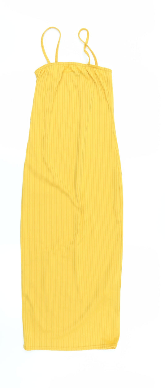 I SAW IT FIRST Womens Yellow Pencil Dress Size 6