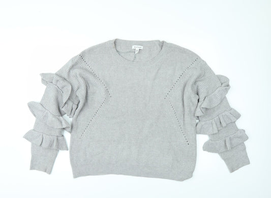 Wild flower Womens Grey Pullover Jumper Size L - Sleeve detail