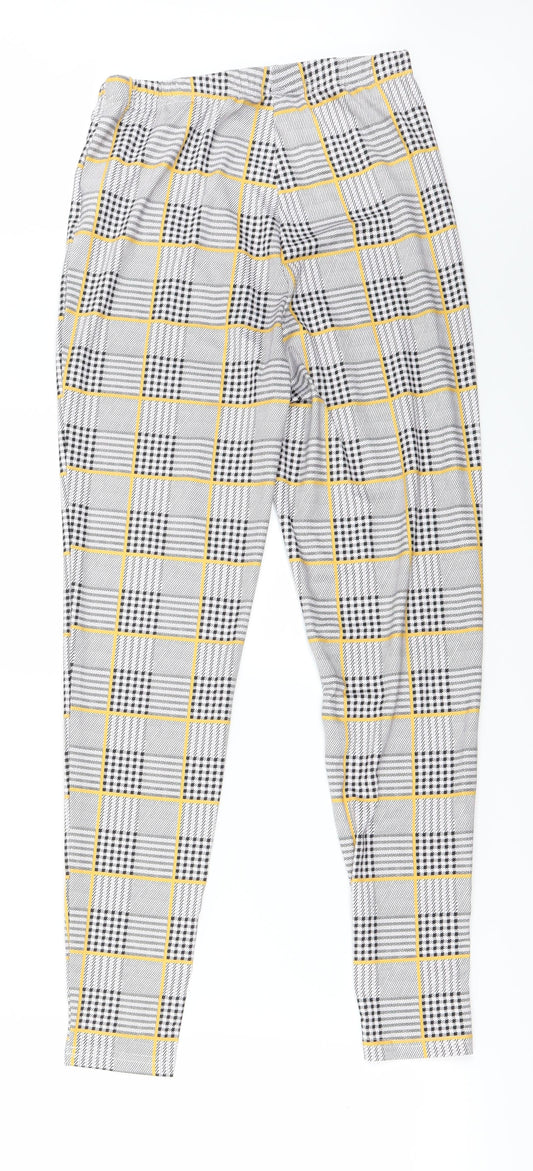 SheIn Womens Grey Check Jegging Leggings Size XS L24 in