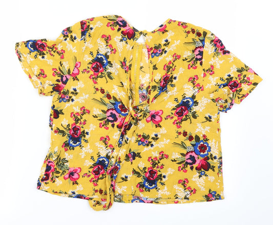 Womens UK Size 8 New Look Yellow Basic T-Shirt