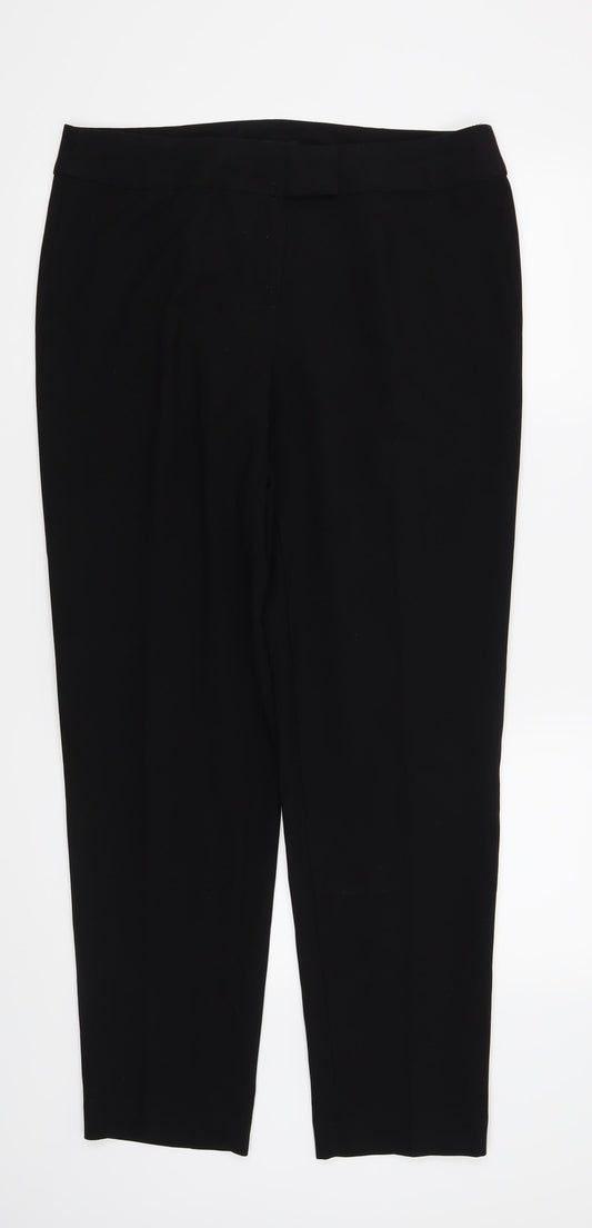 Womens UK Size 14 George Regular Fit Black Trousers