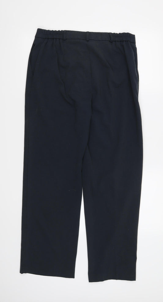Womens UK Size 12 Preworn Regular Fit Blue Trousers