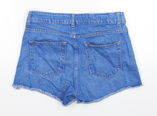 Topshop Womens Blue Denim Cut-Off Shorts Size 28 in