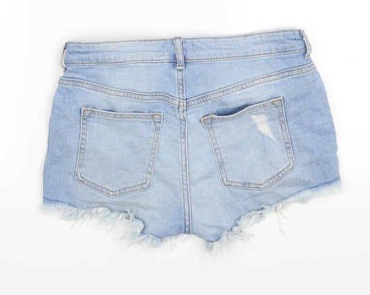 H&M Womens Blue Denim Cut-Off Shorts Size 6