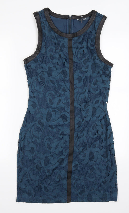 Tart Womens Blue Lace Pencil Dress Size L