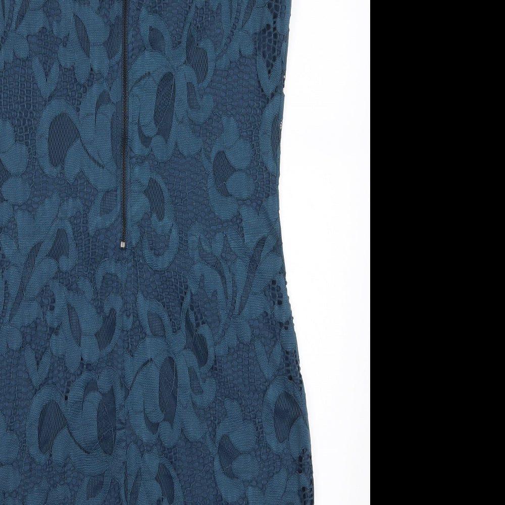 Tart Womens Blue Lace Pencil Dress Size L