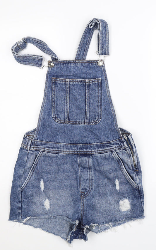 Womens UK Size 8 Denim Co One-Piece Blue Dungaree