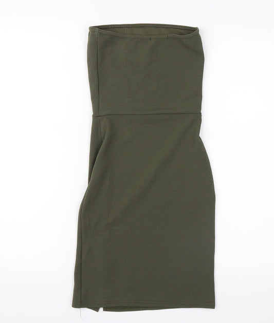 PRETTYLITTLETHING Womens Green A-Line Size 4