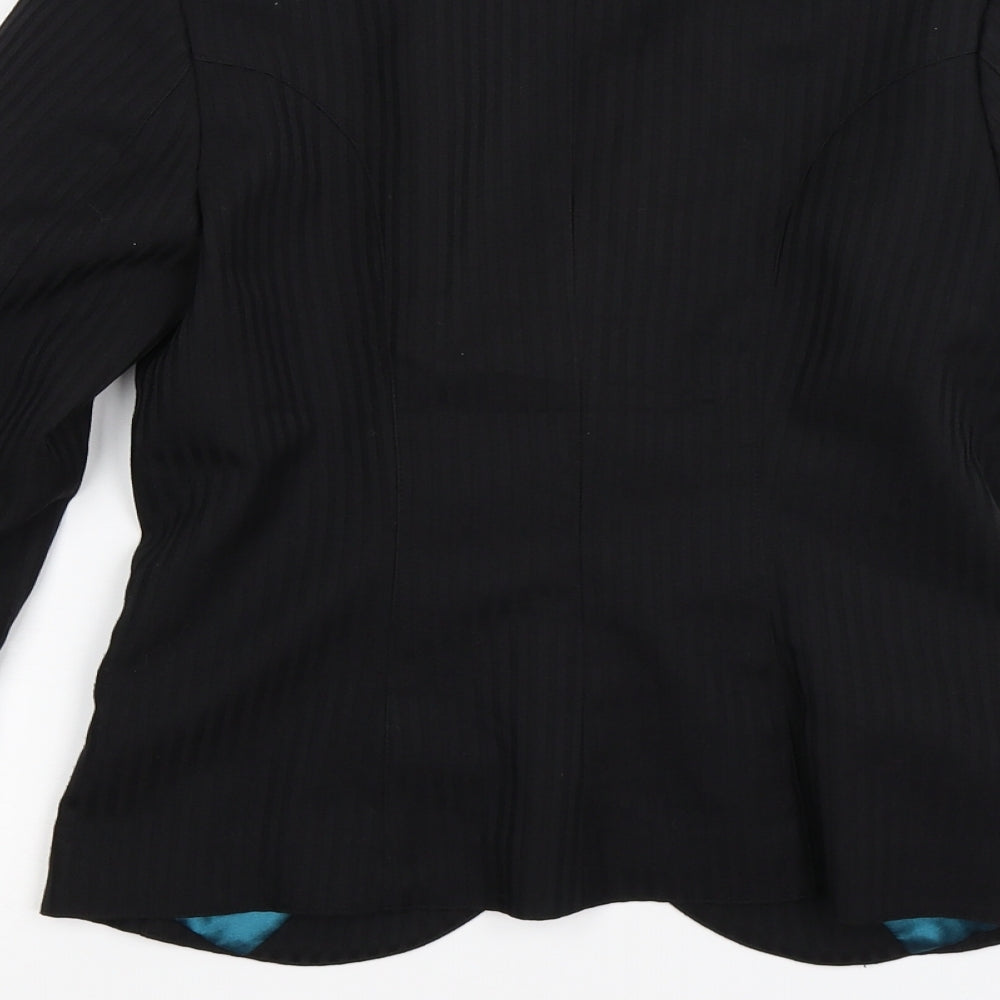 Divided Womens Black Striped  Jacket Blazer Size 8