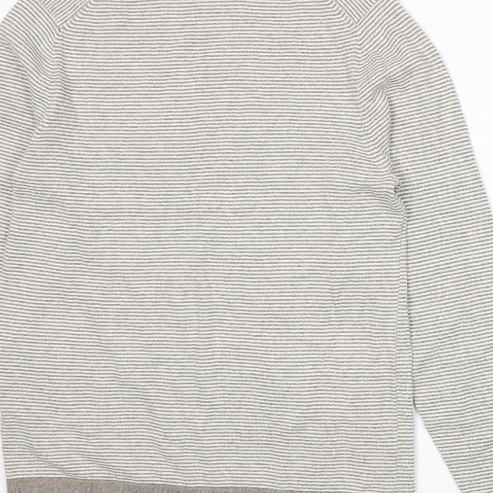 Marks and Spencer Mens Beige Striped Knit Pullover Jumper Size M