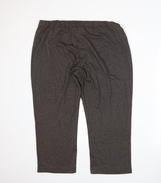 Bonmarché Womens Brown Herringbone Trousers Size 22 L21 in