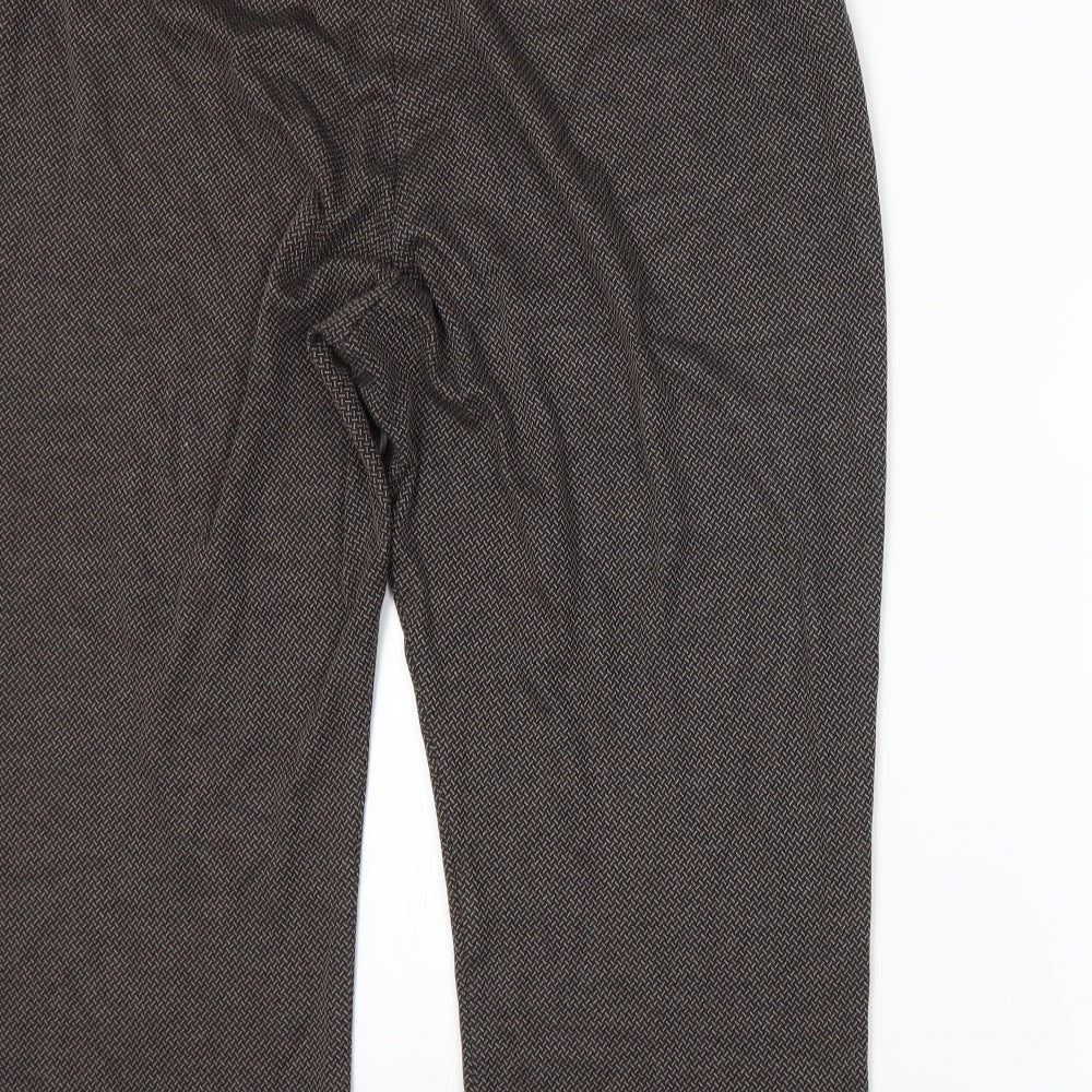 Bonmarché Womens Brown Herringbone Trousers Size 22 L21 in