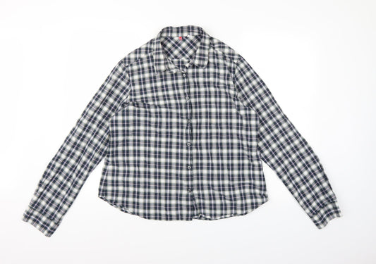 Preworn Womens Blue Check Basic Button-Up Size XL