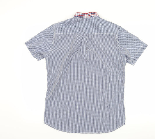 Twisted Soul Mens Blue Check Button-Up Size S