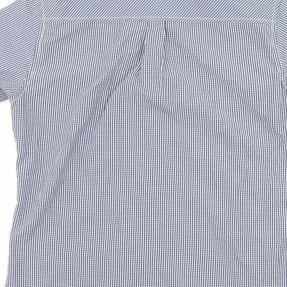 Mens UK Size S Twisted Soul Blue Button-Up Short Sleeve Casual Shirt