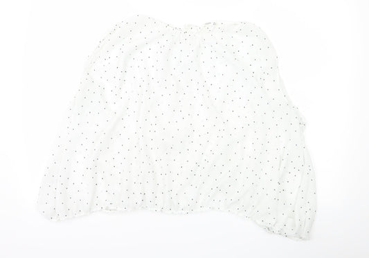 Womens UK Size L Mango White Basic Blouse
