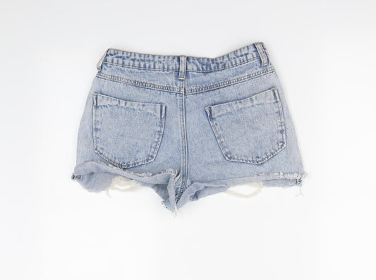 Boohoo Womens Blue   Cut-Off Shorts Size 10