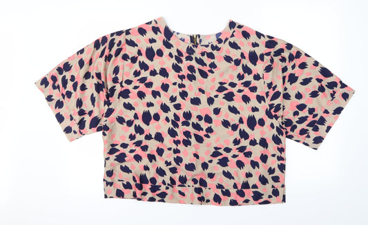 First Avenue Womens Multicoloured Animal Print Basic Blouse Size 14