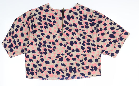 First Avenue Womens Multicoloured Animal Print Basic Blouse Size 14
