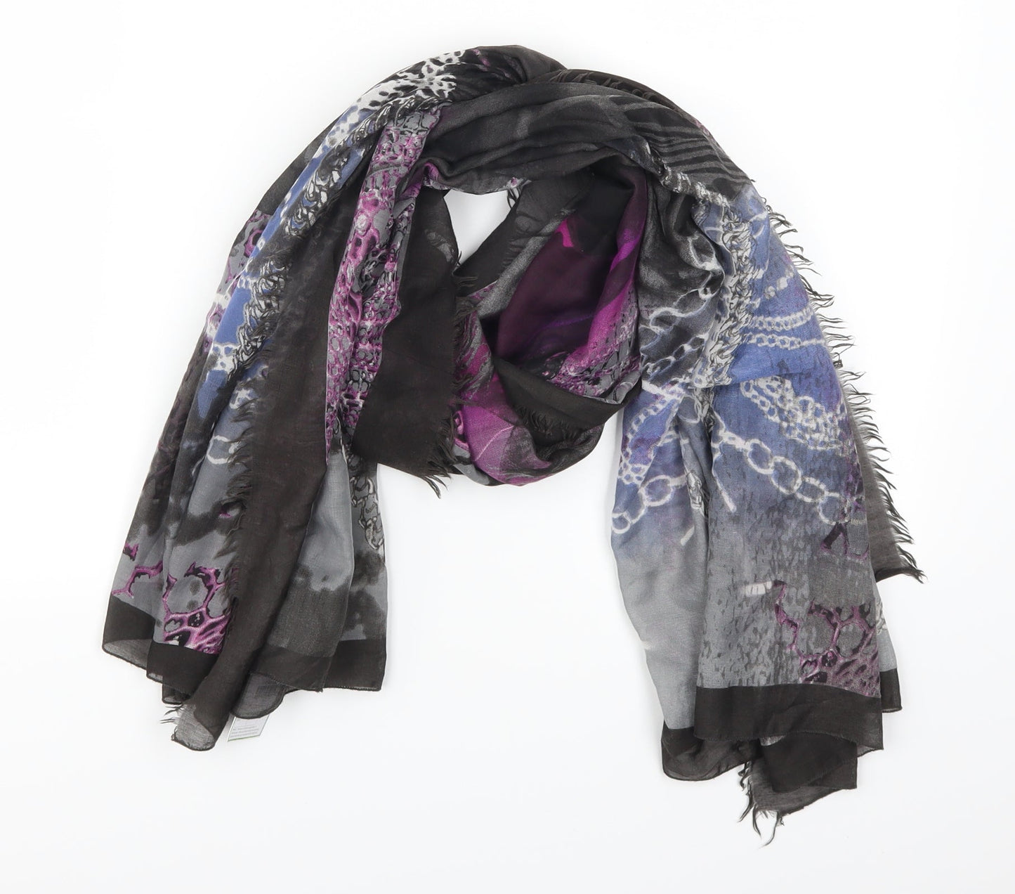 Preworn Womens Purple Floral Scarf