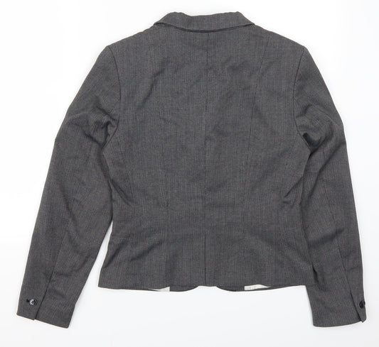 H&M Womens Grey Jacket Suit Jacket Size 10