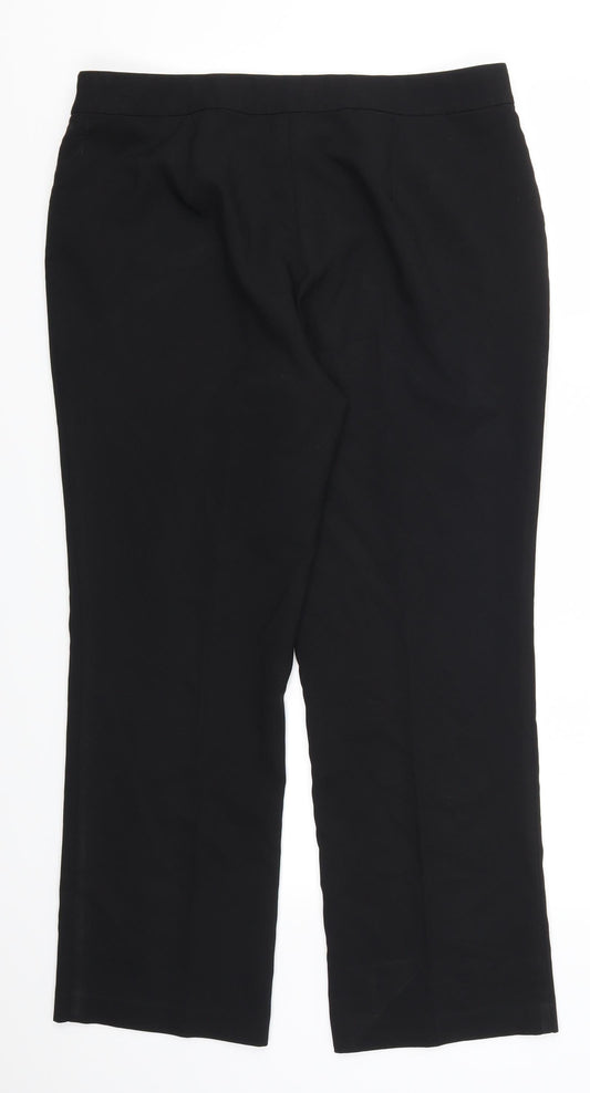 Womens UK Size 14 Papaya Regular Fit Black Trousers