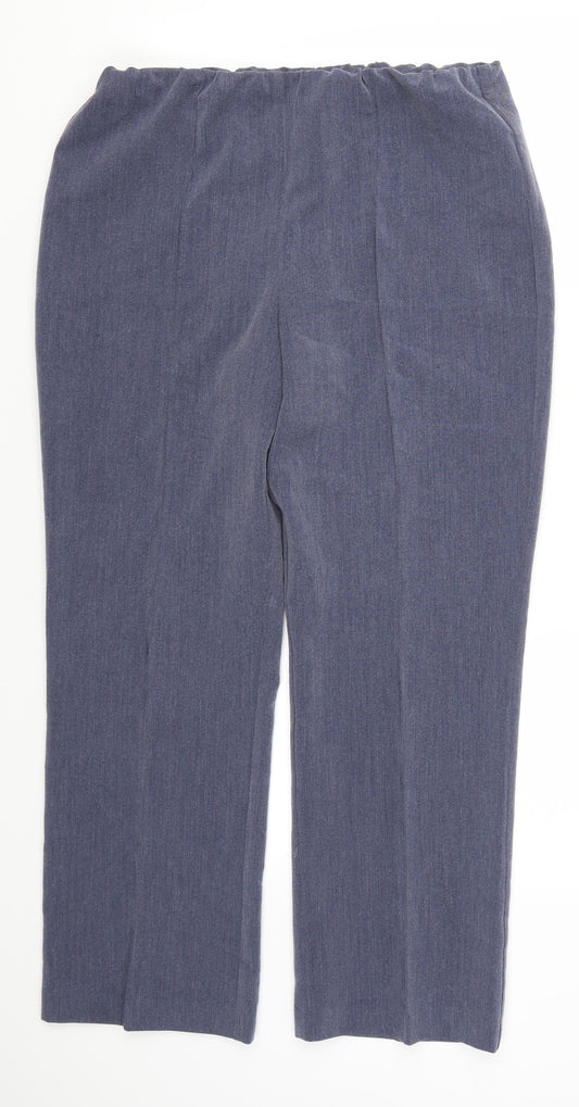 Womens UK Size 12 Classic Regular Fit Blue Trousers