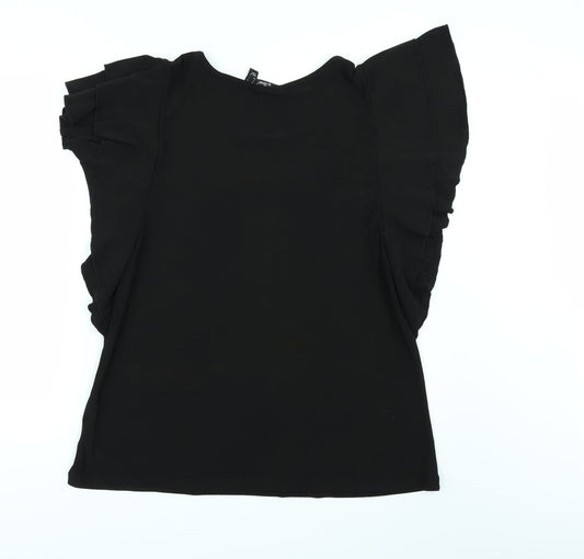 Attitudes Womens Black Tunic Blouse Size L