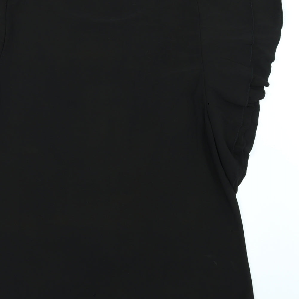 Attitudes Womens Black Tunic Blouse Size L