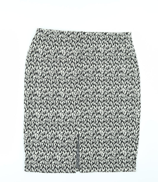 Marks and Spencer Womens Black Geometric  A-Line Skirt Size 6